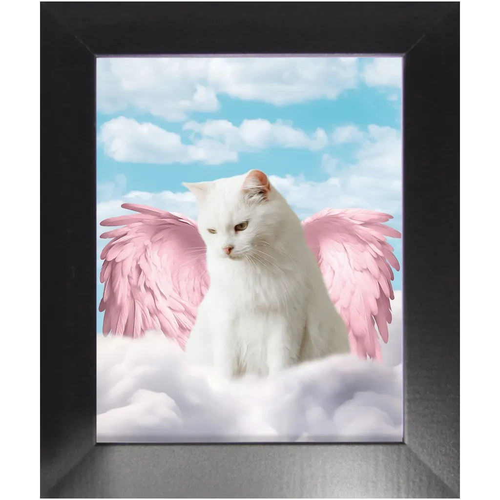 Pink Angel - Heavenly Angels Inspired Custom Pet Portrait Framed Satin Paper Print