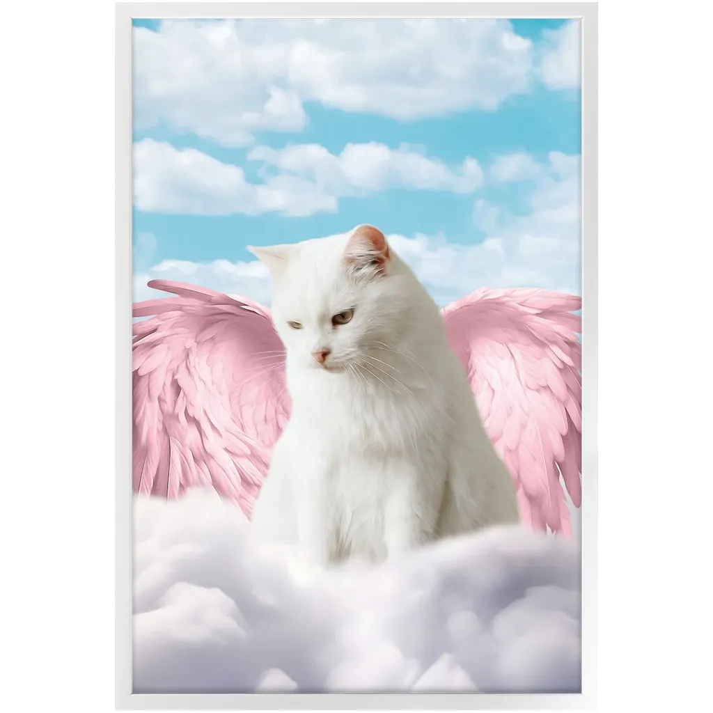 Pink Angel - Heavenly Angels Inspired Custom Pet Portrait Framed Satin Paper Print