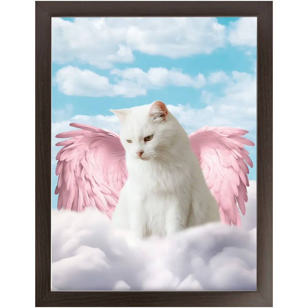 Pink Angel - Heavenly Angels Inspired Custom Pet Portrait Framed Satin Paper Print