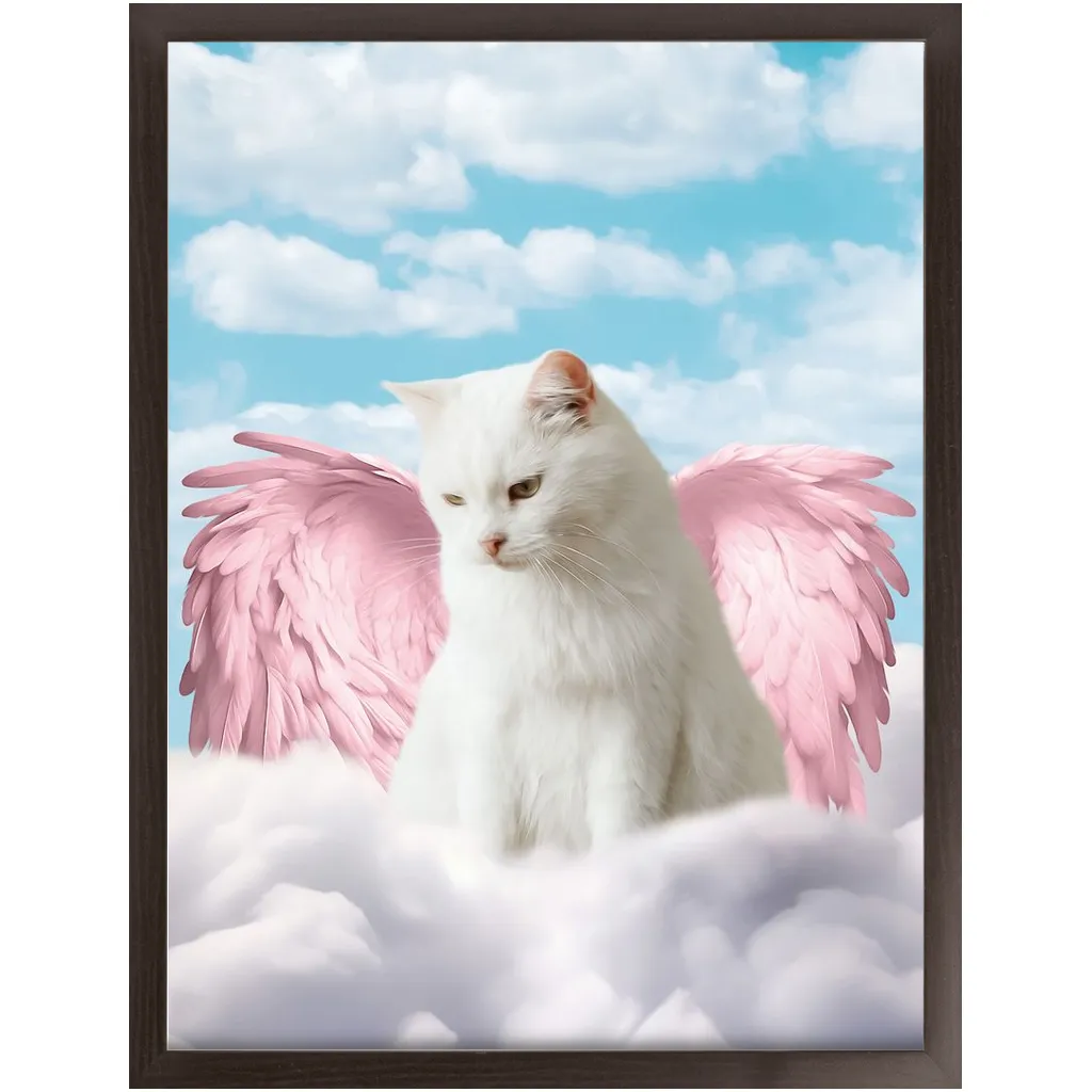 Pink Angel - Heavenly Angels Inspired Custom Pet Portrait Framed Satin Paper Print