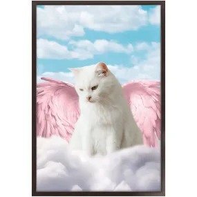 Pink Angel - Heavenly Angels Inspired Custom Pet Portrait Framed Satin Paper Print