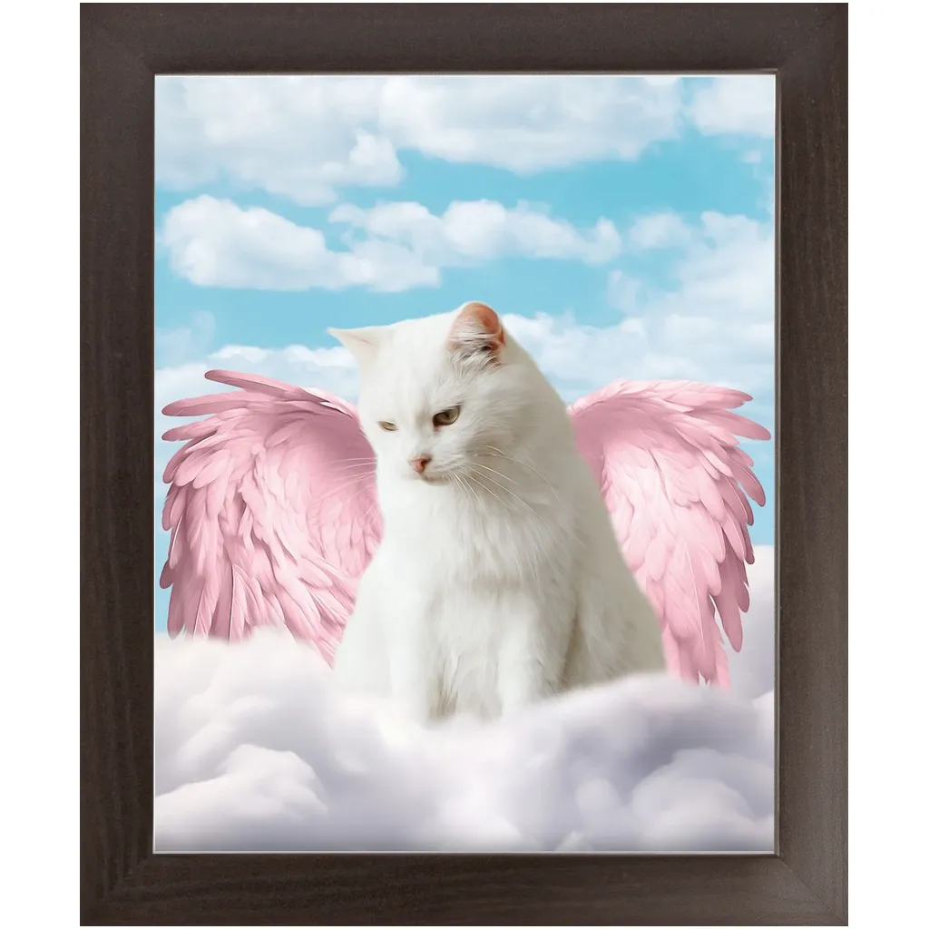 Pink Angel - Heavenly Angels Inspired Custom Pet Portrait Framed Satin Paper Print