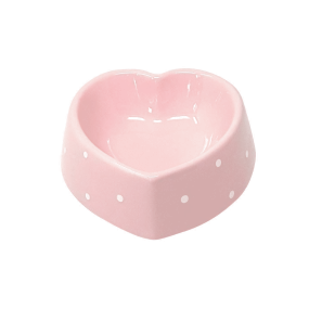 Polka Heart Bowl Pink