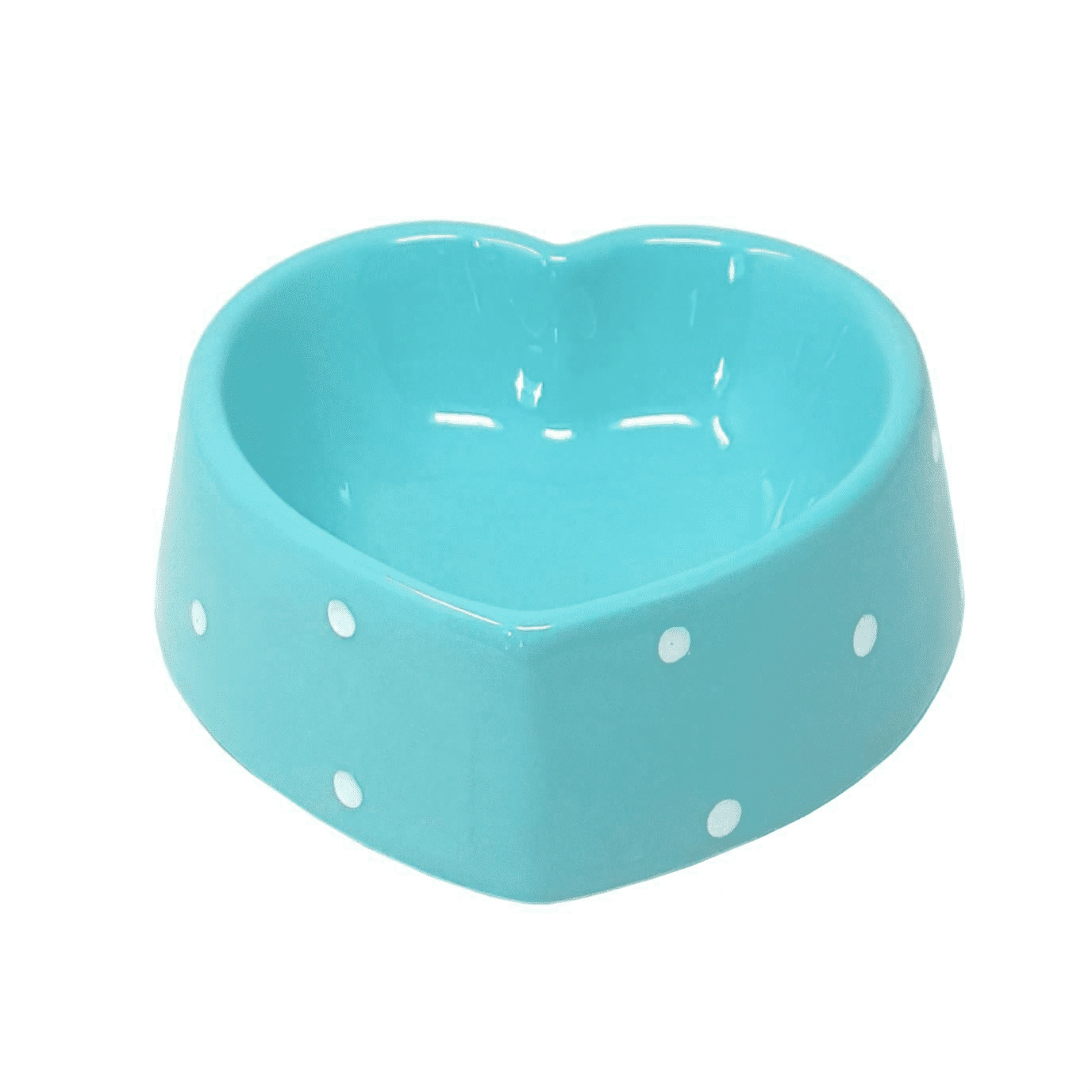 Polka Heart Pet Bowl Blue