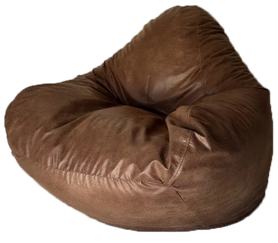 Profile Newbuck Leather Look Bean Bag in Saddle Brown