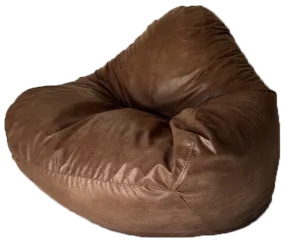 Profile Newbuck Leather Look Bean Bag in Saddle Brown
