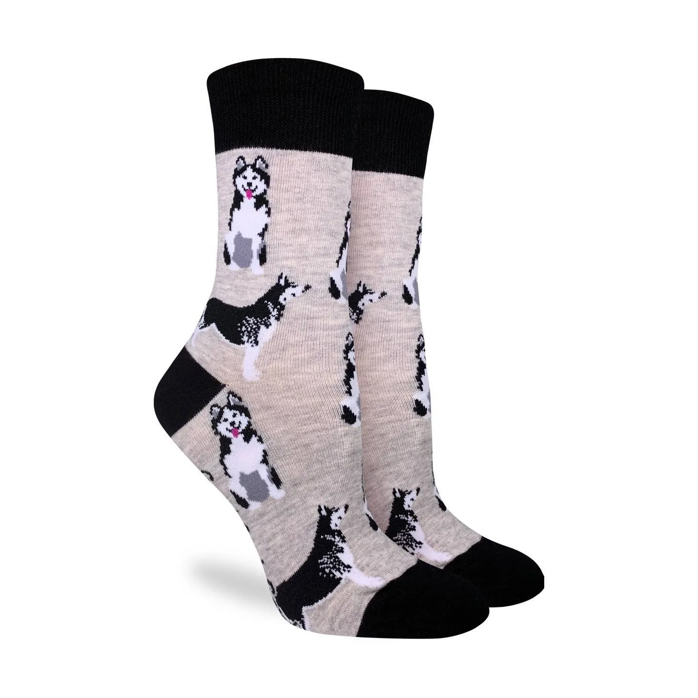 "Husky" Cotton Crew Socks by Good Luck Sock