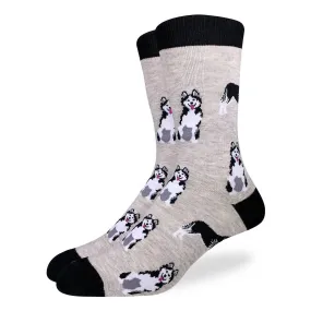 "Husky" Cotton Crew Socks by Good Luck Sock