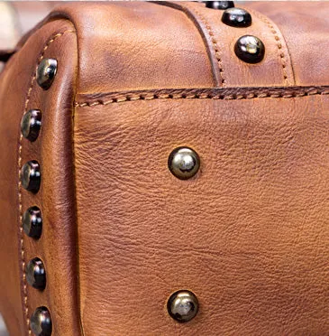 Rivet Womens Genuine Leather Shoulder Bags Small Leather Crossbody Bag