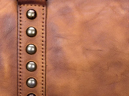 Rivet Womens Genuine Leather Shoulder Bags Small Leather Crossbody Bag