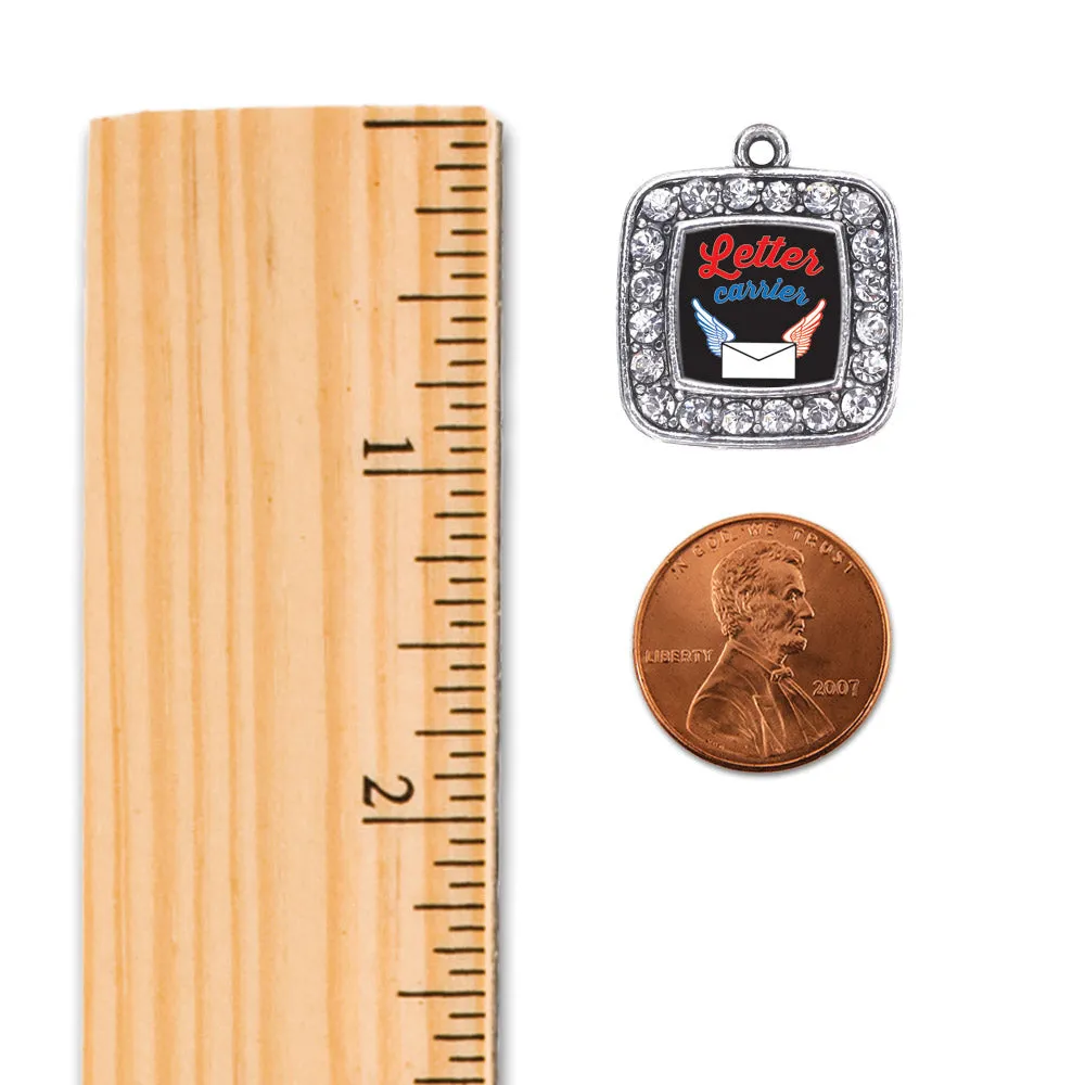 Silver Letter Carrier Square Memory Charm
