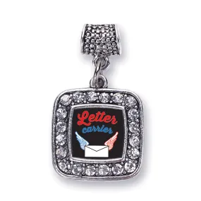 Silver Letter Carrier Square Memory Charm