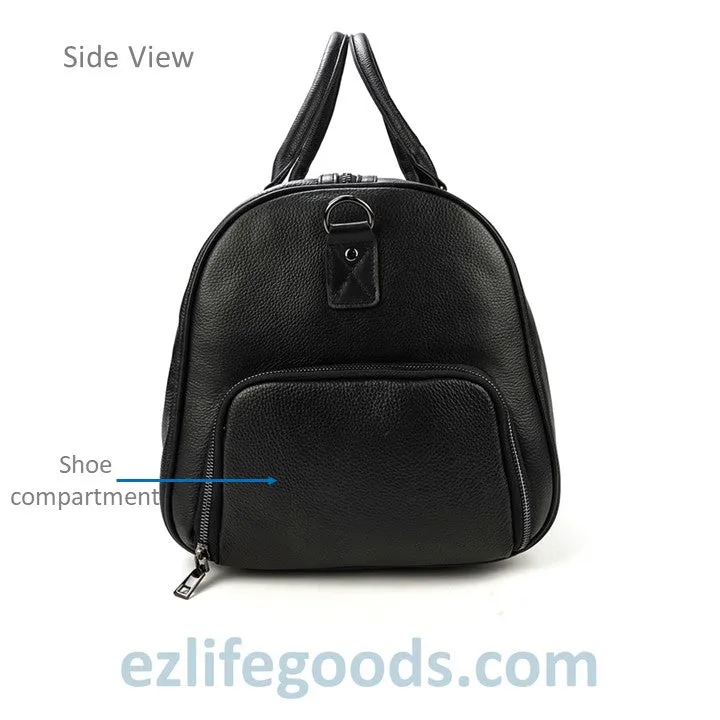 Soft Genuine Cowhide Leather Travel Bag 55 cm
