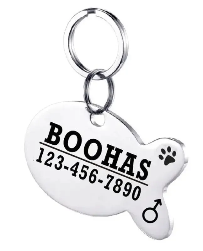Stylish Personalized Stainless Steel Pet ID Tag for Your Furry Friend