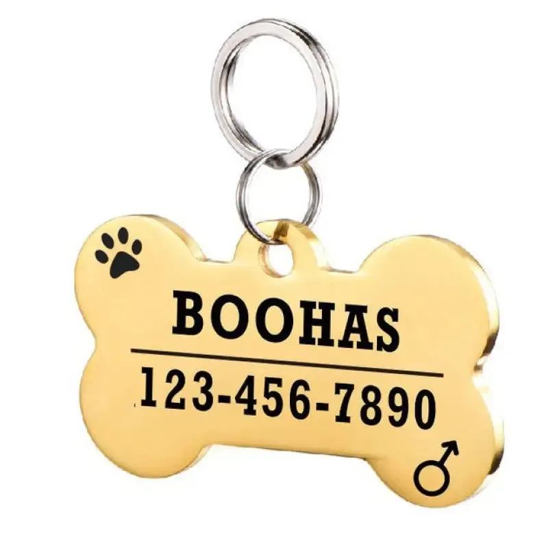 Stylish Personalized Stainless Steel Pet ID Tag for Your Furry Friend