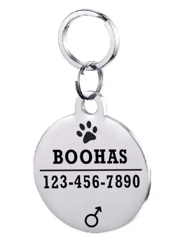 Stylish Personalized Stainless Steel Pet ID Tag for Your Furry Friend