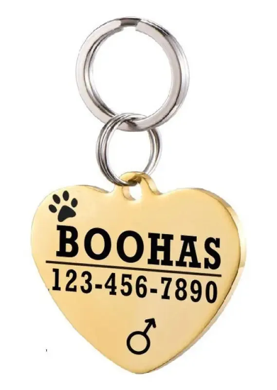 Stylish Personalized Stainless Steel Pet ID Tag for Your Furry Friend
