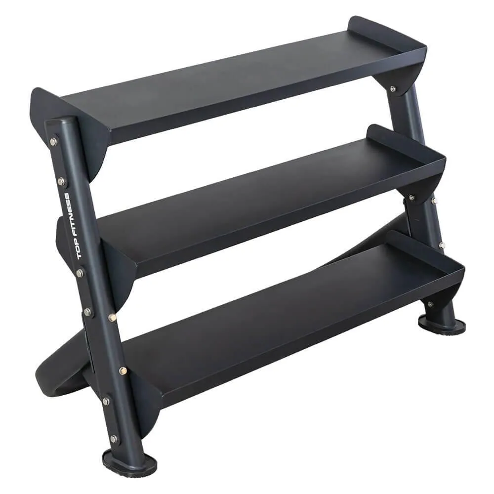 Top Fitness 3-Tier 4ft Tray-Style Dumbbell Rack