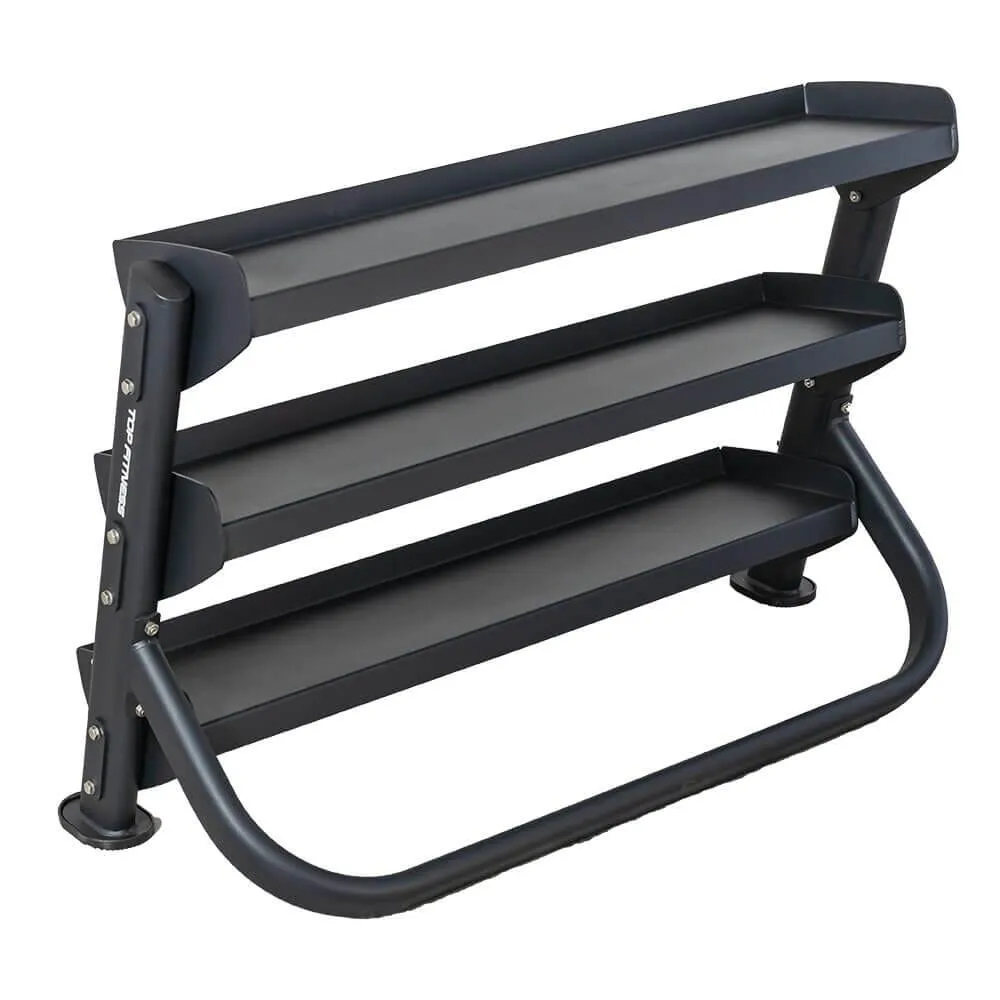 Top Fitness 3-Tier 4ft Tray-Style Dumbbell Rack
