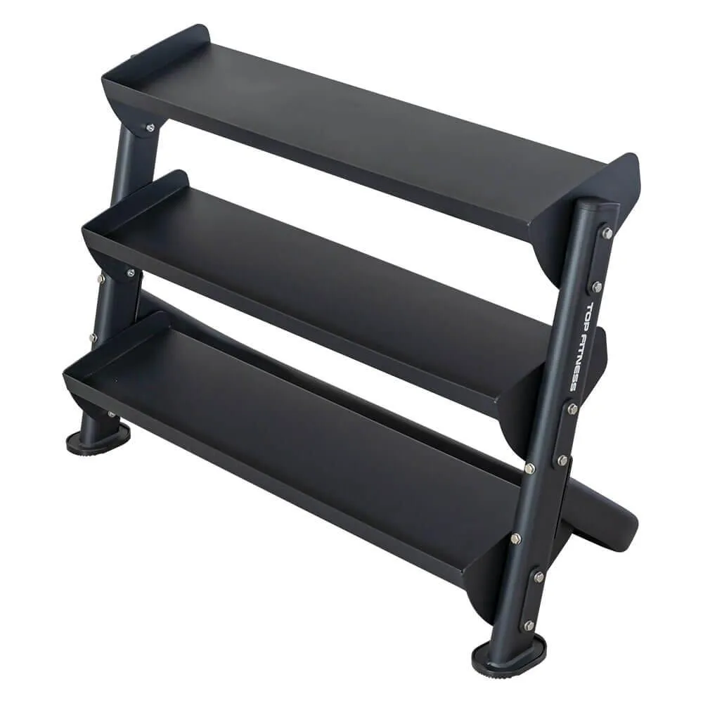 Top Fitness 3-Tier 4ft Tray-Style Dumbbell Rack