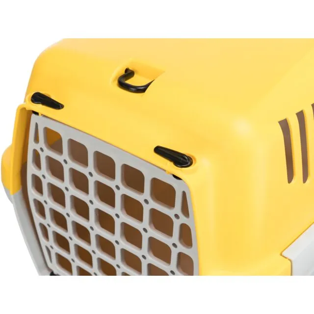 Trixie | Small Pet, Puppy & Kitten Transport Box | XS Capri 1 - Light Grey & Yellow