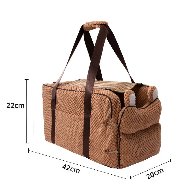 Universal Nonslip Armrest Box Dog Car Seat Pet Carrier for Small Dogs