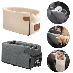 Universal Nonslip Armrest Box Dog Car Seat Pet Carrier for Small Dogs