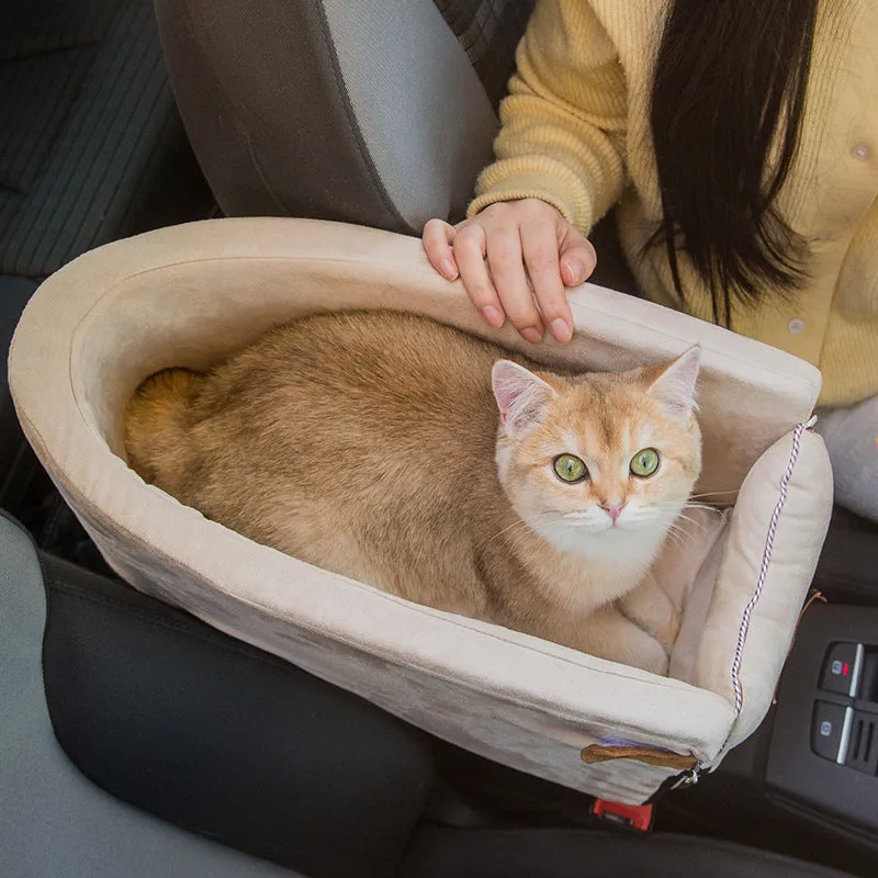 Universal Nonslip Armrest Box Dog Car Seat Pet Carrier for Small Dogs