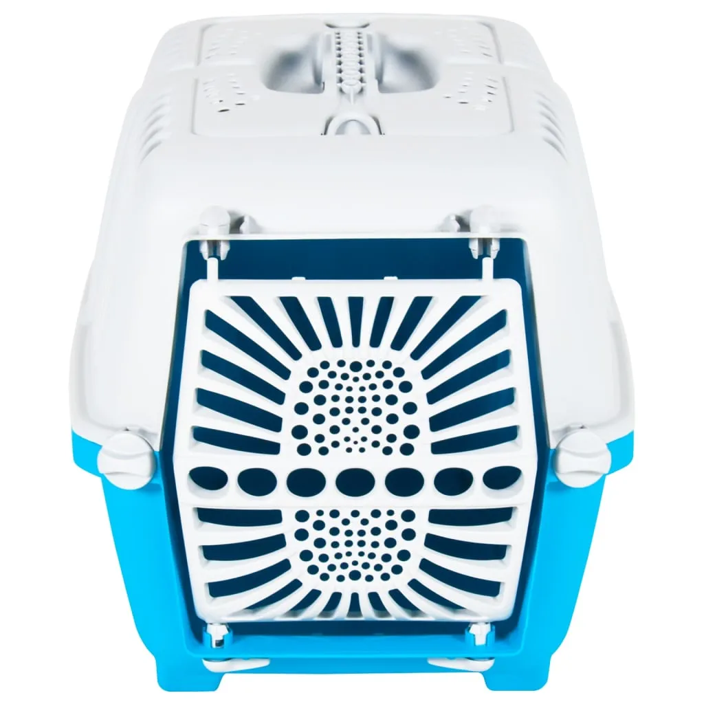 vidaXL Pet Carrier White and Blue 55x36x36cm Polypropylene