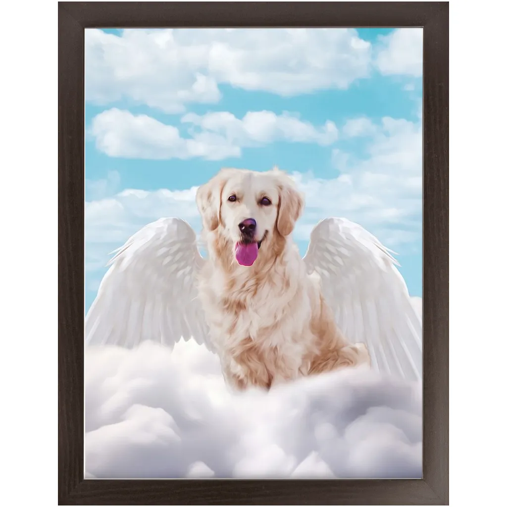 White Angel 2 - Heavenly Angels Inspired Custom Pet Portrait Framed Satin Paper Print