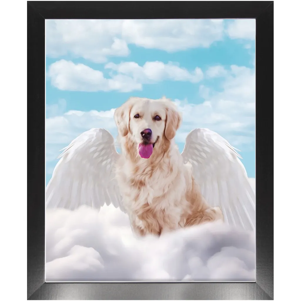 White Angel 2 - Heavenly Angels Inspired Custom Pet Portrait Framed Satin Paper Print