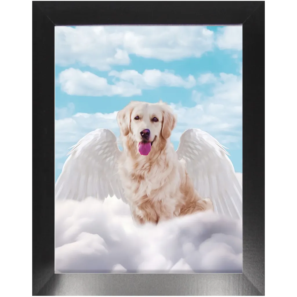 White Angel 2 - Heavenly Angels Inspired Custom Pet Portrait Framed Satin Paper Print