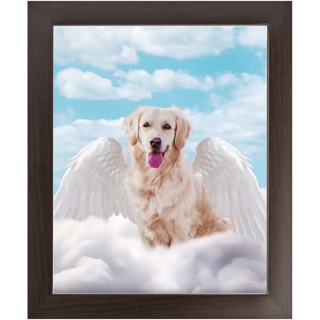 White Angel 2 - Heavenly Angels Inspired Custom Pet Portrait Framed Satin Paper Print