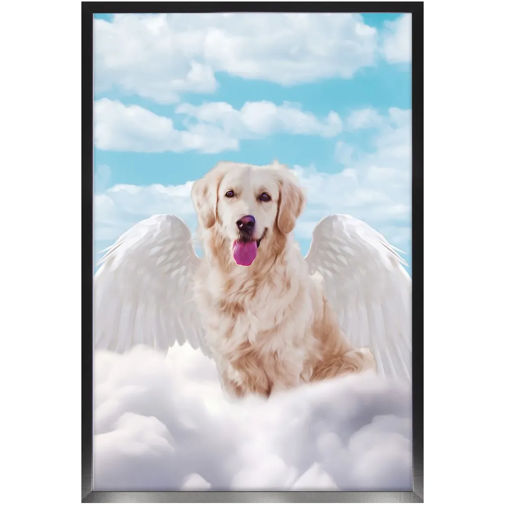 White Angel 2 - Heavenly Angels Inspired Custom Pet Portrait Framed Satin Paper Print