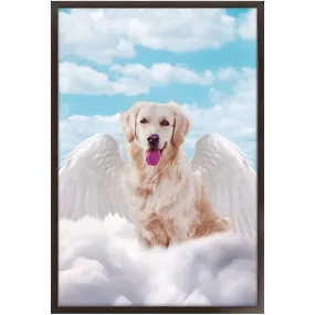 White Angel 2 - Heavenly Angels Inspired Custom Pet Portrait Framed Satin Paper Print