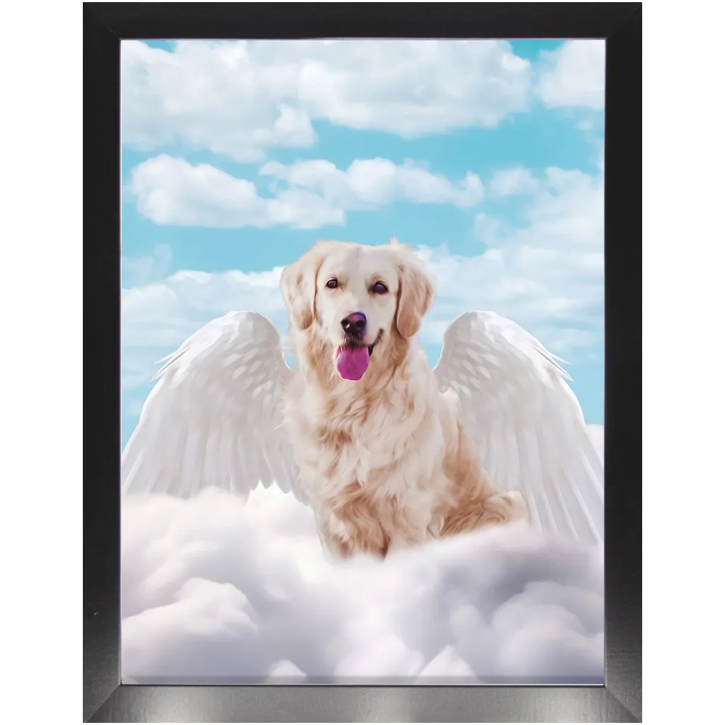 White Angel 2 - Heavenly Angels Inspired Custom Pet Portrait Framed Satin Paper Print