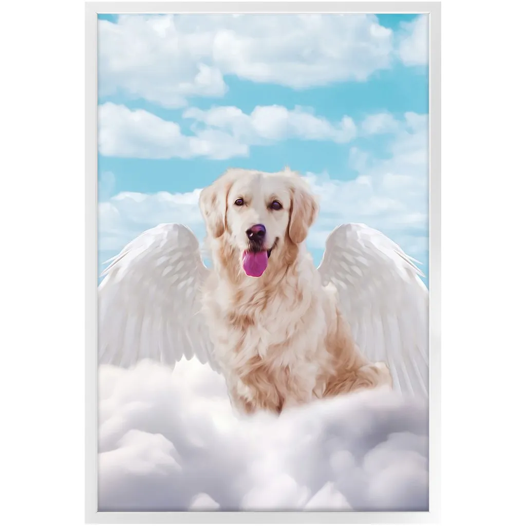 White Angel 2 - Heavenly Angels Inspired Custom Pet Portrait Framed Satin Paper Print