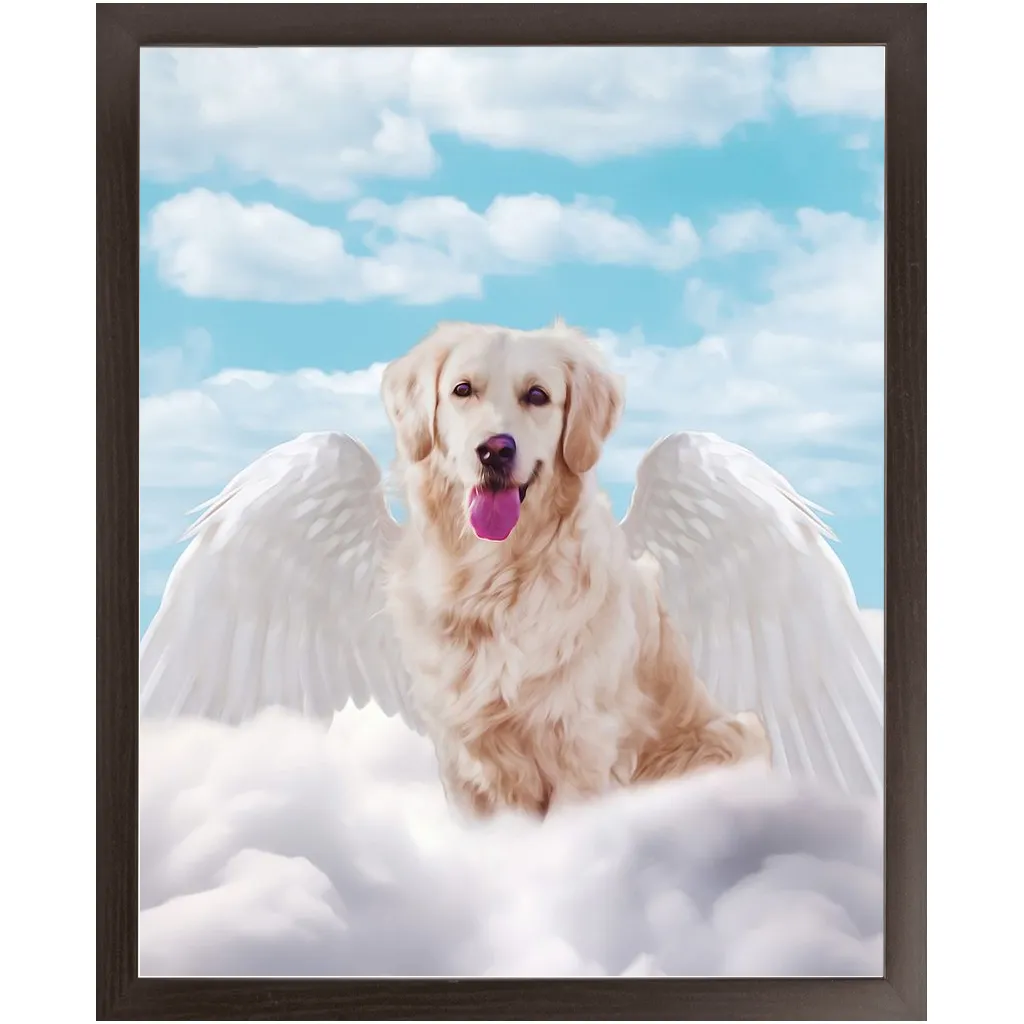 White Angel 2 - Heavenly Angels Inspired Custom Pet Portrait Framed Satin Paper Print