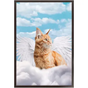 White Angel - Heavenly Angels Inspired Custom Pet Portrait Framed Satin Paper Print