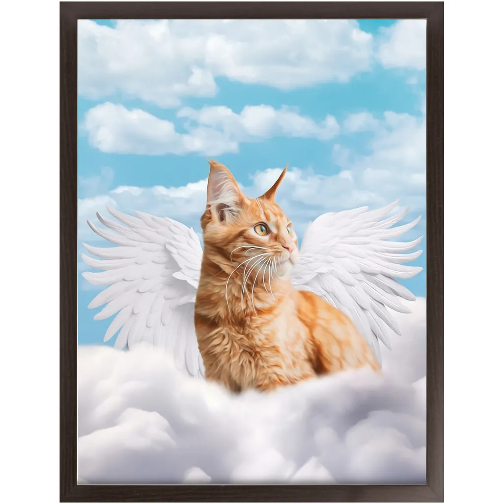 White Angel - Heavenly Angels Inspired Custom Pet Portrait Framed Satin Paper Print